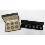 A. RISLER & CARRE PARIS, a set of six French paste buttons, together with a set of five silver Art