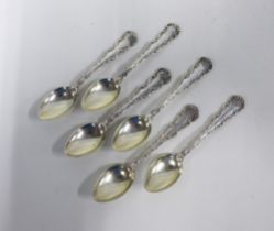 Set of six silver teaspoons, stamped STERLING (6)