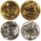 Konvolut von 2 Medaillen "Max Slevogt 1868-1932" (Zum 50. Todestag)