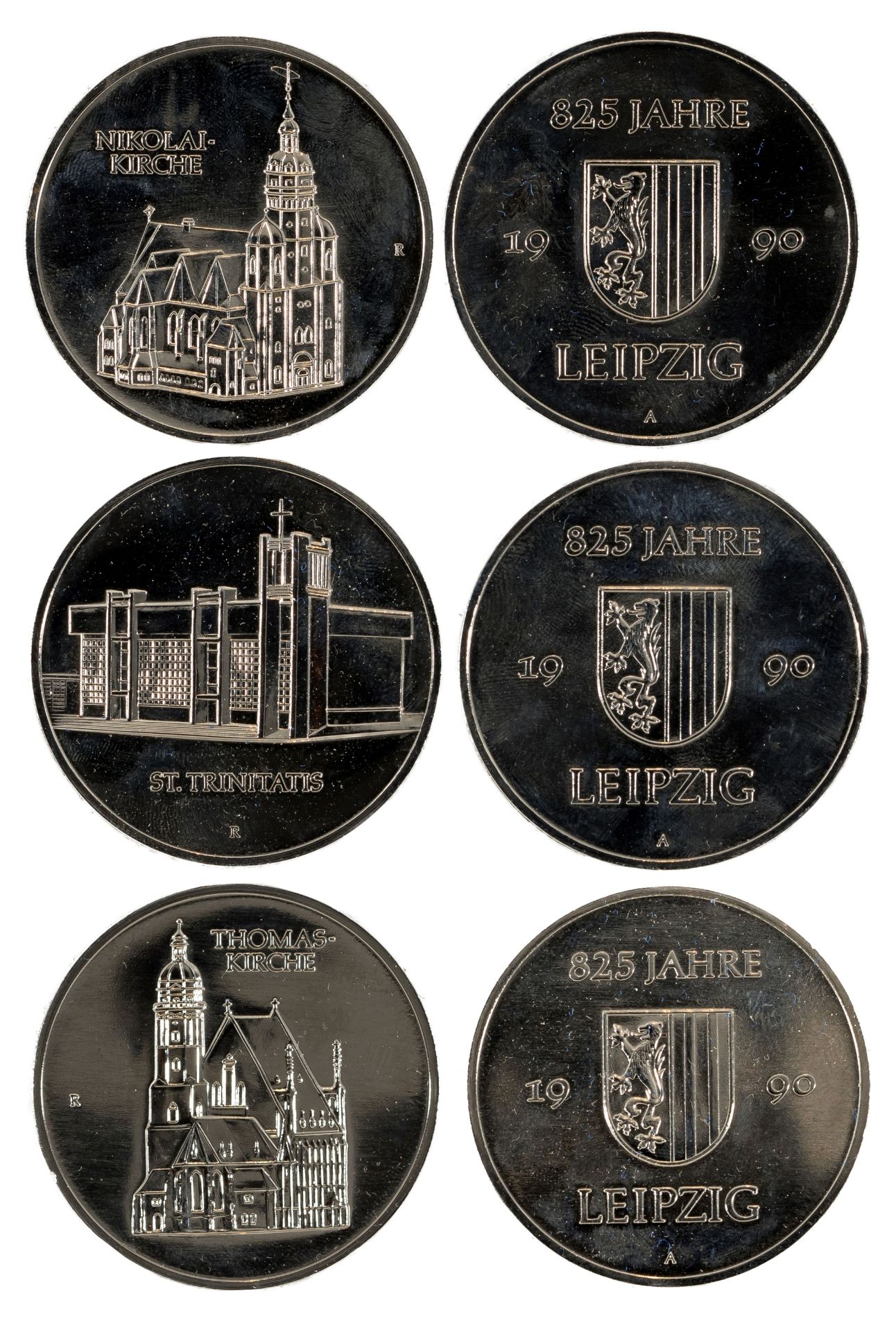 Konvolut von 3 Silbermedaillen zu "825 Jahre Leipzig"