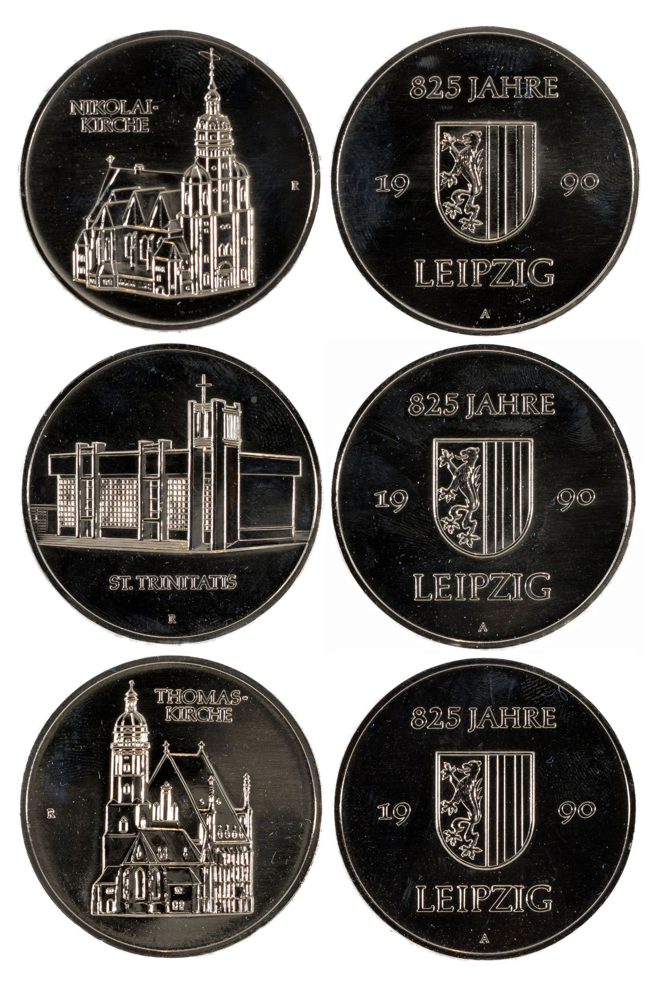 Konvolut von 3 Silbermedaillen zu "825 Jahre Leipzig"