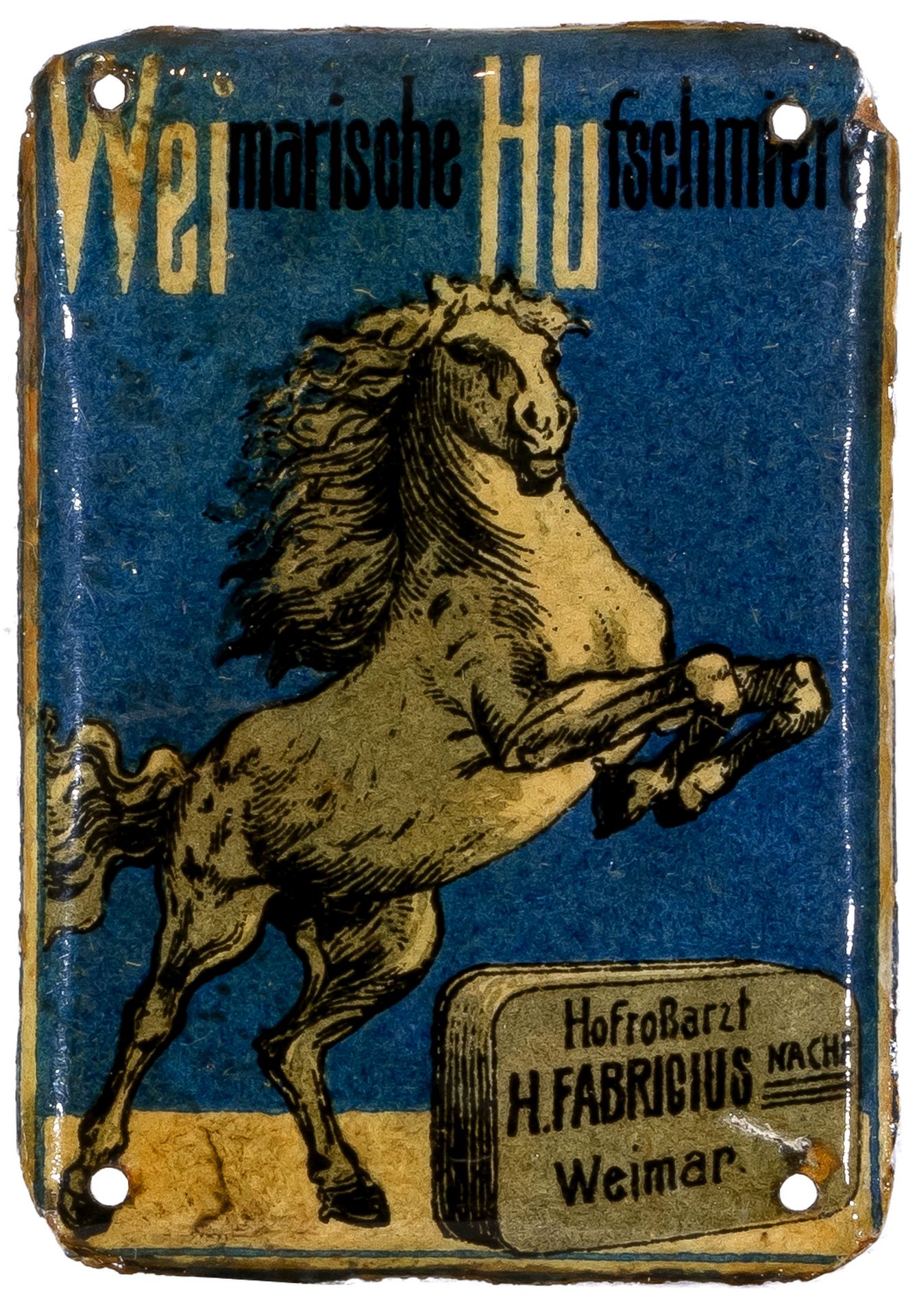 Miniatur-Werbeschild "Weimarische Hofschmiede"