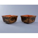 A PAIR OF LACQUER BOWLS