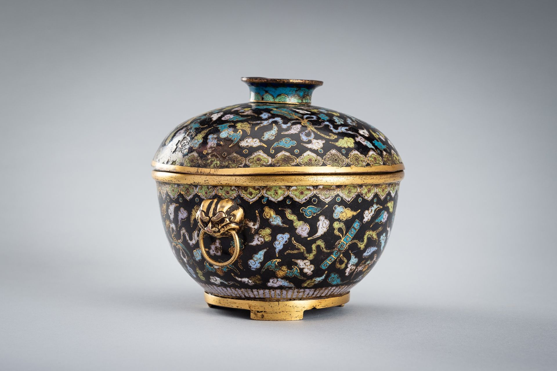 A CLOISONNE ENAMEL 'EIGHT DAOIST EMBLEMS' JAR AND COVER, QING DYNASTY - Image 8 of 14
