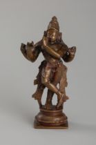 A BRONZE FIGURE OF KRISHNA VENUGOPALA, 19TH CENTURY