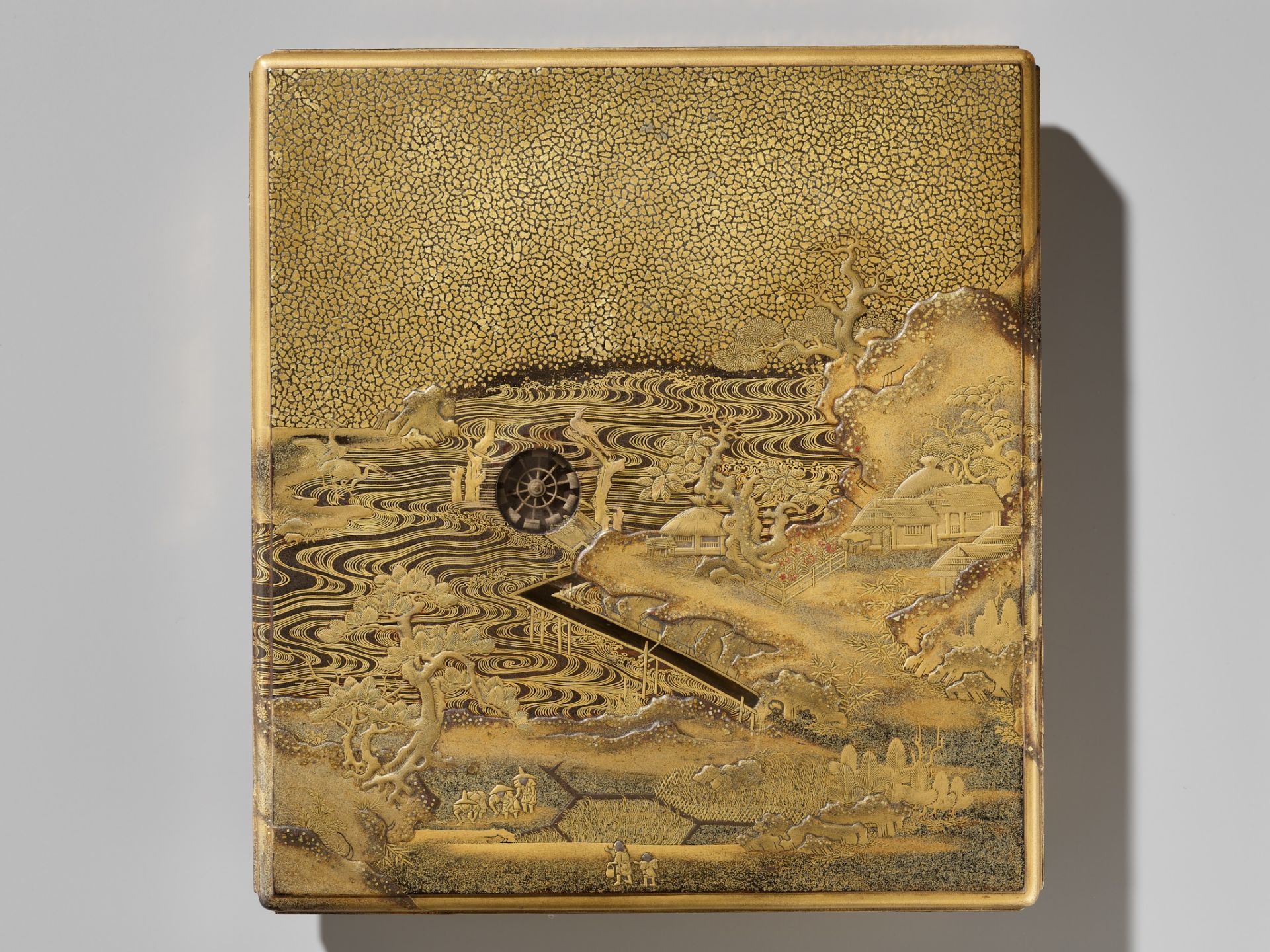 A SUPERB LACQUER SUZURIBAKO WITH A 'WATERWHEEL' MERCURY MECHANISM - Image 17 of 17