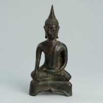 A BRONZE FIGURE OF BUDDHA SHAKYAMUNI, 19TH CENTURY