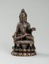 A COPPER ALLOY FIGURE OF BUDDHA SHAKYAMUNI, SWAT VALLEY STYLE