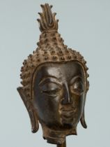 A BRONZE HEAD OF BUDDHA, CHIENG SEN STYLE, LAN NA KINGDOM