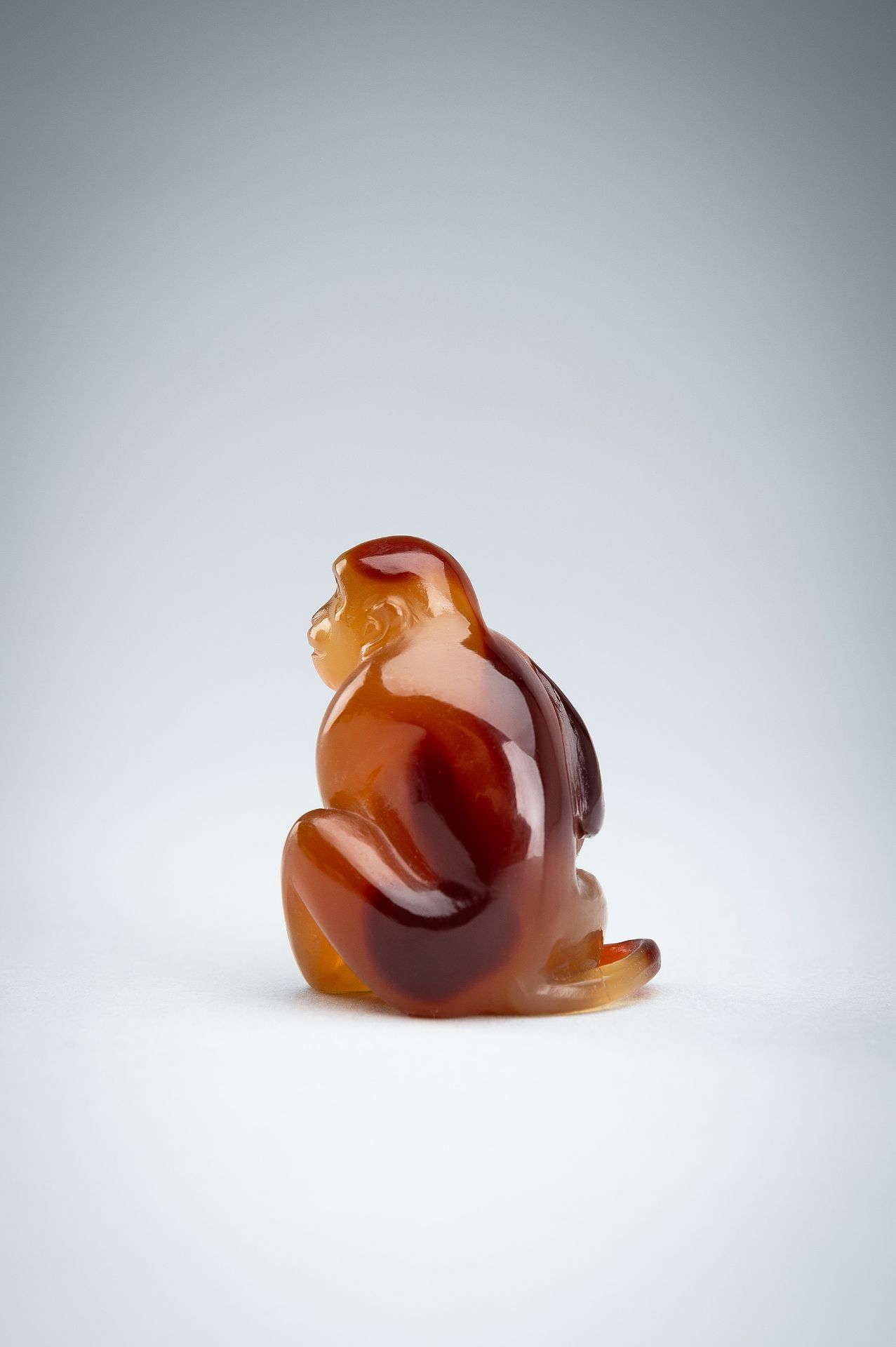 AN AGATE CARVING OF A MONKEY WITH PEACH, c. 1920s - Image 10 of 13