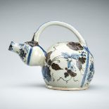 A CERAMIC POURING VESSEL DEPICTING GRAPEVINES, KENDI