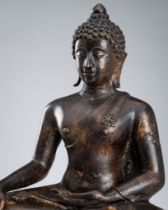 A BRONZE FIGURE OF BUDDHA SHAKYAMUNI, SUKHOTAI STYLE