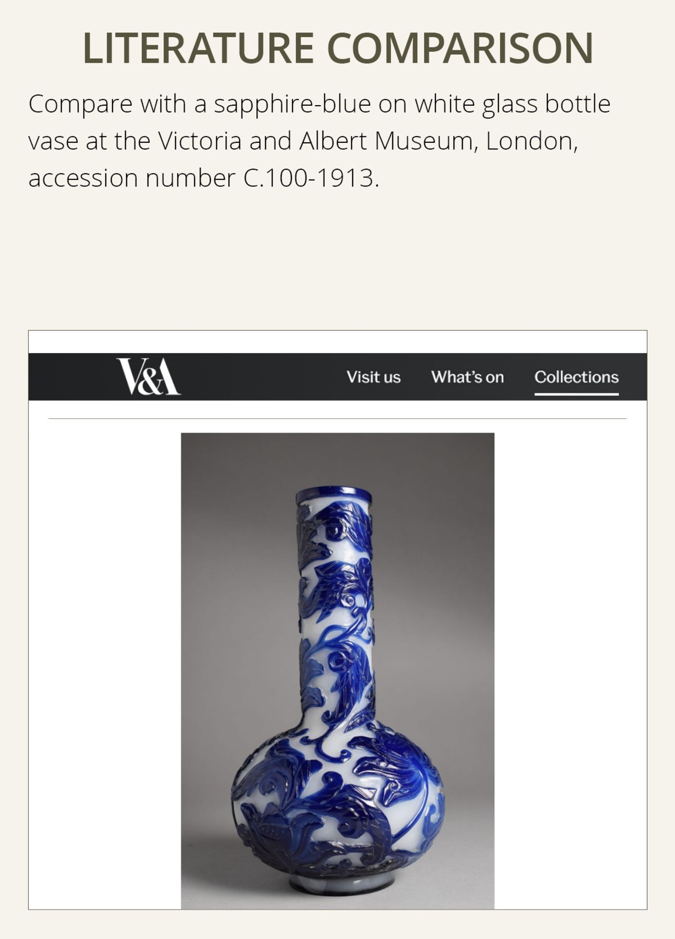 A SAPPHIRE-BLUE OVERLAY GLASS 'CHILONG' BOTTLE VASE, QIANLONG MARK AND POSSIBLY OF THE PERIOD - Bild 4 aus 15