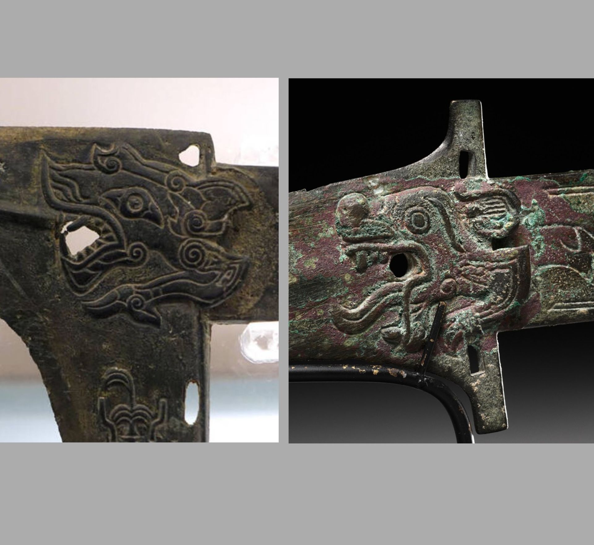 A BRONZE 'TIGER' HALBERD BLADE, ZHONGHU GE, EASTERN ZHOU DYNASTY, WARRING STATES PERIOD - Image 6 of 14