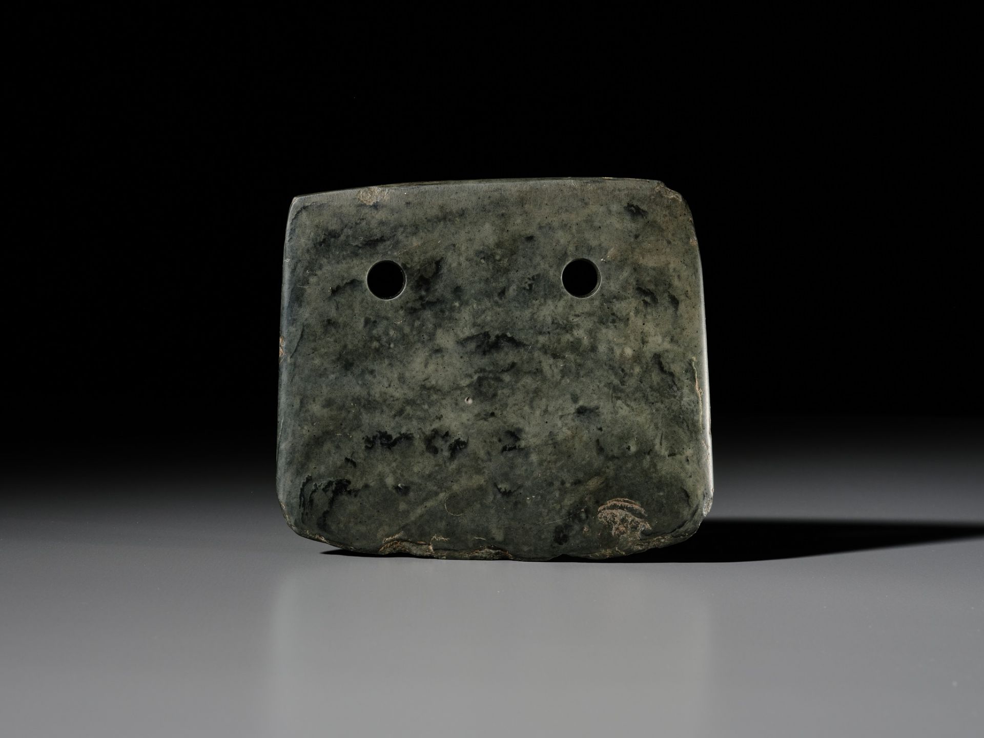 A SPINACH-GREEN JADE AXE BLADE, FU, NEOLITHIC PERIOD - Image 9 of 11