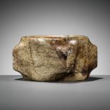 A MOTTLED JADE CONG, LATE NEOLITHIC TO SHANG DYNASTY