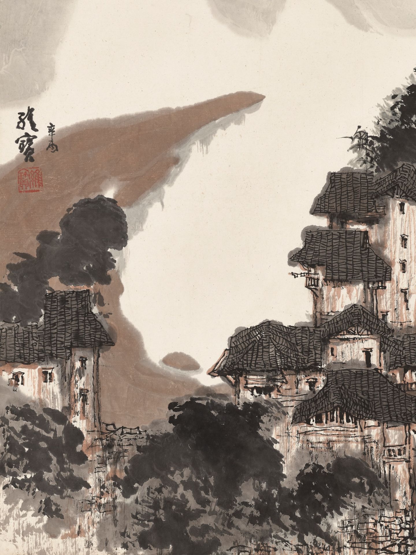 WATER AND RIVER LANDSCAPE', BY WANG WEIBAO (B. 1942), DATED 1981 - Image 8 of 15