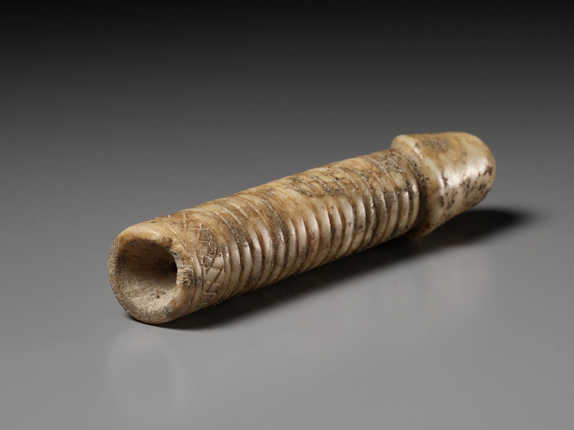 A RARE WHITE MARBLE CARVING OF A PHALLUS, WESTERN HAN DYNASTY - Image 11 of 11