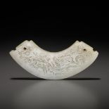 A JADE 'DRAGON' PENDANT, HUANG, WESTERN ZHOU DYNASTY