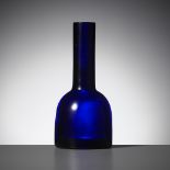 AN IMPERIAL INDIGO-BLUE GLASS MALLET VASE, GUANGXU MARK AND OF THE PERIOD