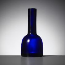 AN IMPERIAL INDIGO-BLUE GLASS MALLET VASE, GUANGXU MARK AND OF THE PERIOD