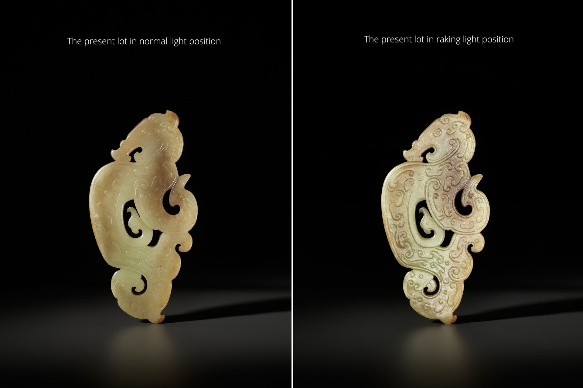 AN ARCHAISTIC YELLOW JADE 'DRAGON AND PHEONIX' PENDANT, SONG TO MING DYNASTY - Image 14 of 15