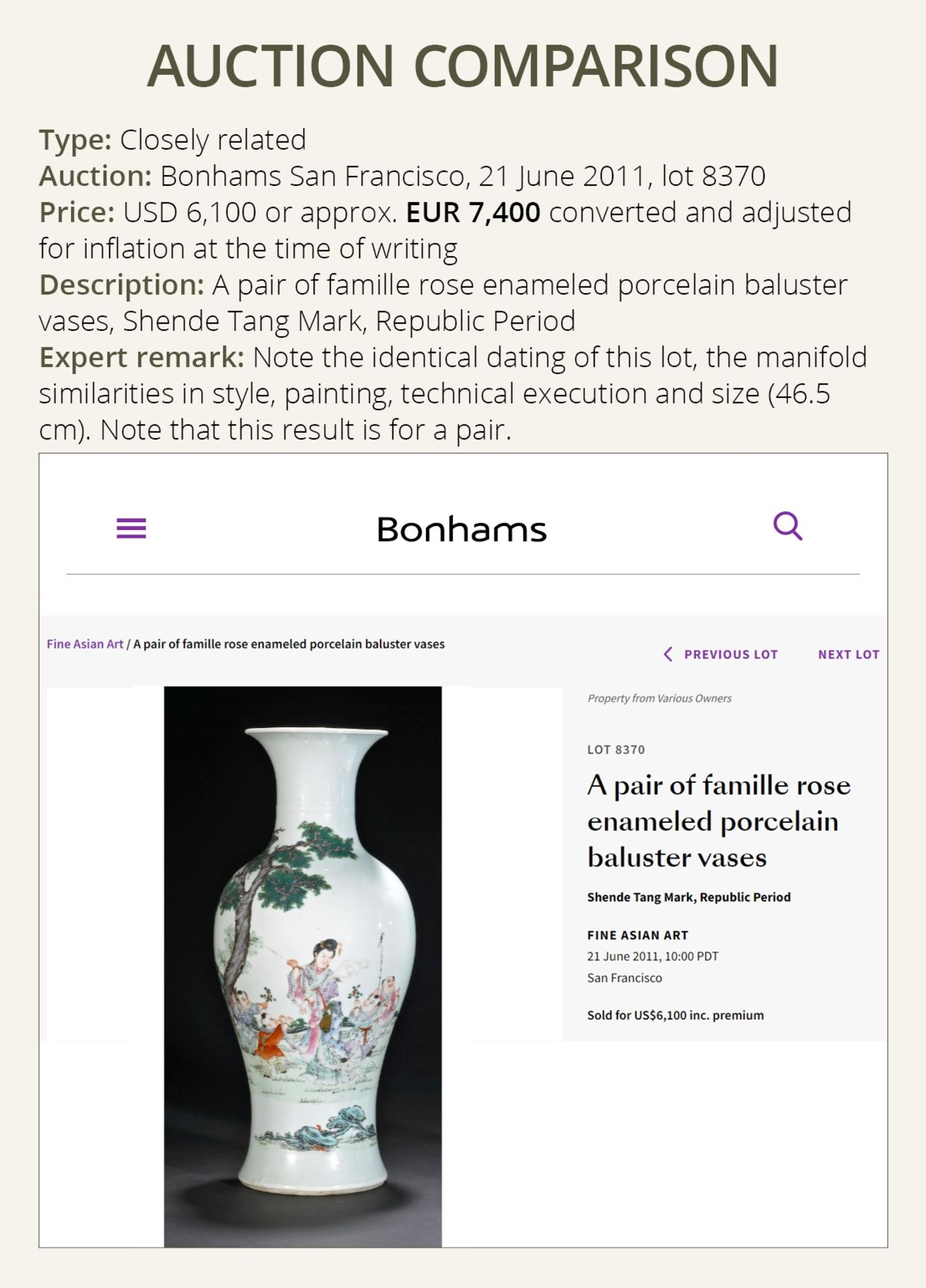 A FAMILLE ROSE 'SCHOLARS' VASE, SHENDETANG ZHI MARK, REPUBLIC PERIOD - Bild 5 aus 12