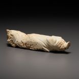A WHITE JADE FIGURE OF A PIG, HAN DYNASTY