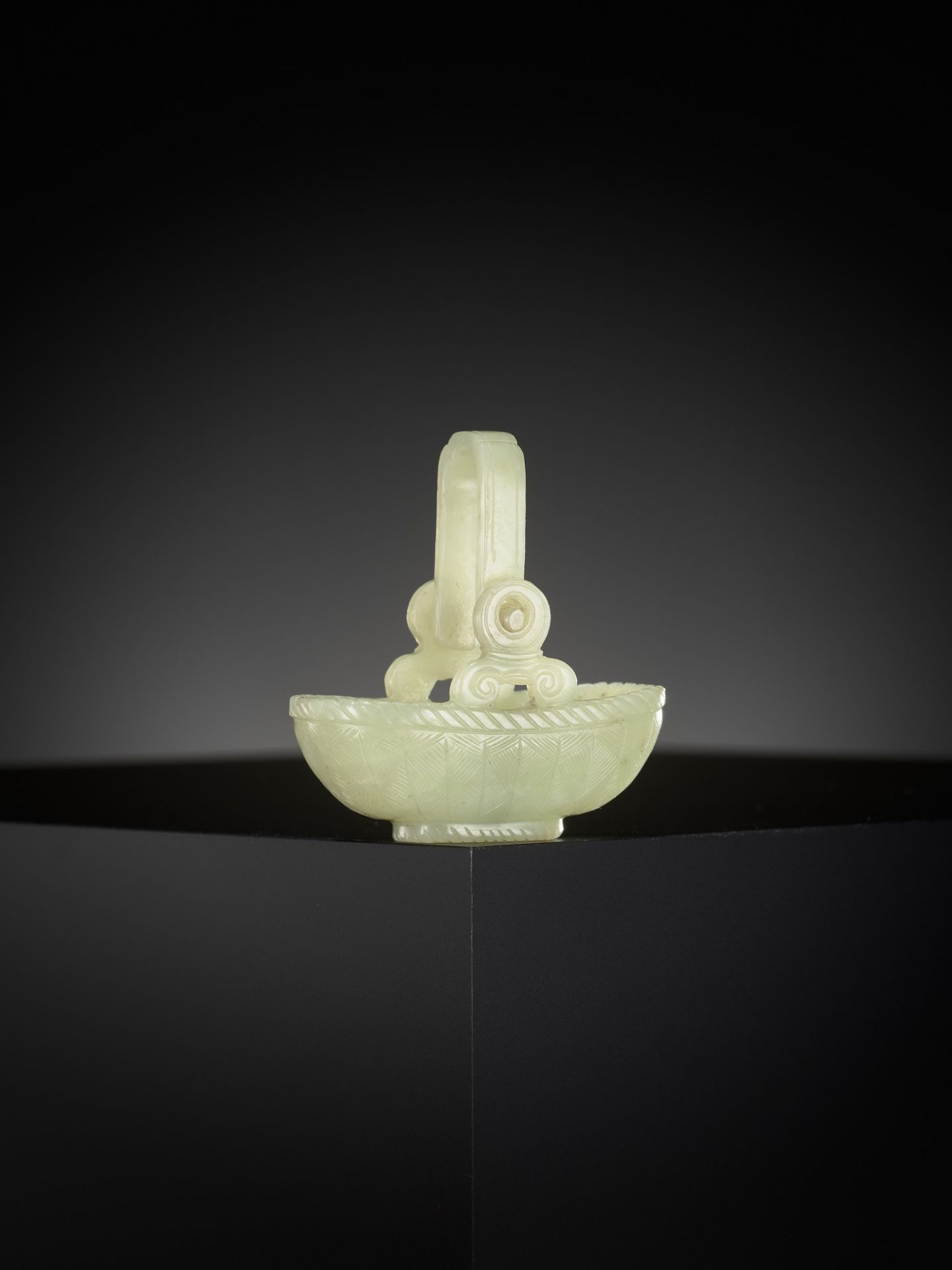 A YELLOW JADE CARVING OF A BASKET WITH MOVABLE HANDLE, CHINA, 18TH CENTURY - Image 12 of 12