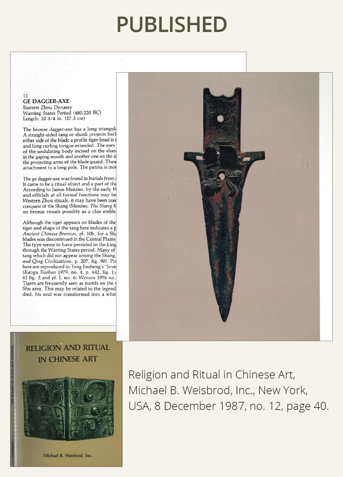 A BRONZE 'TIGER' HALBERD BLADE, ZHONGHU GE, EASTERN ZHOU DYNASTY, WARRING STATES PERIOD - Image 4 of 14