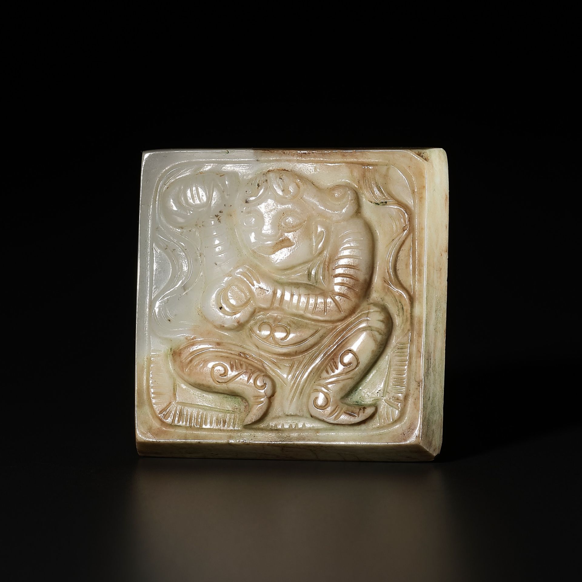 A JADE 'MUSICIAN' BELT PLAQUE, TANG DYNASTY - Image 11 of 11