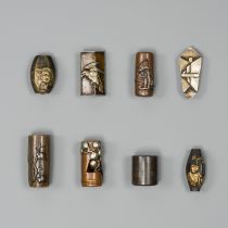 A GROUP OF EIGHT MIXED METAL OJIME