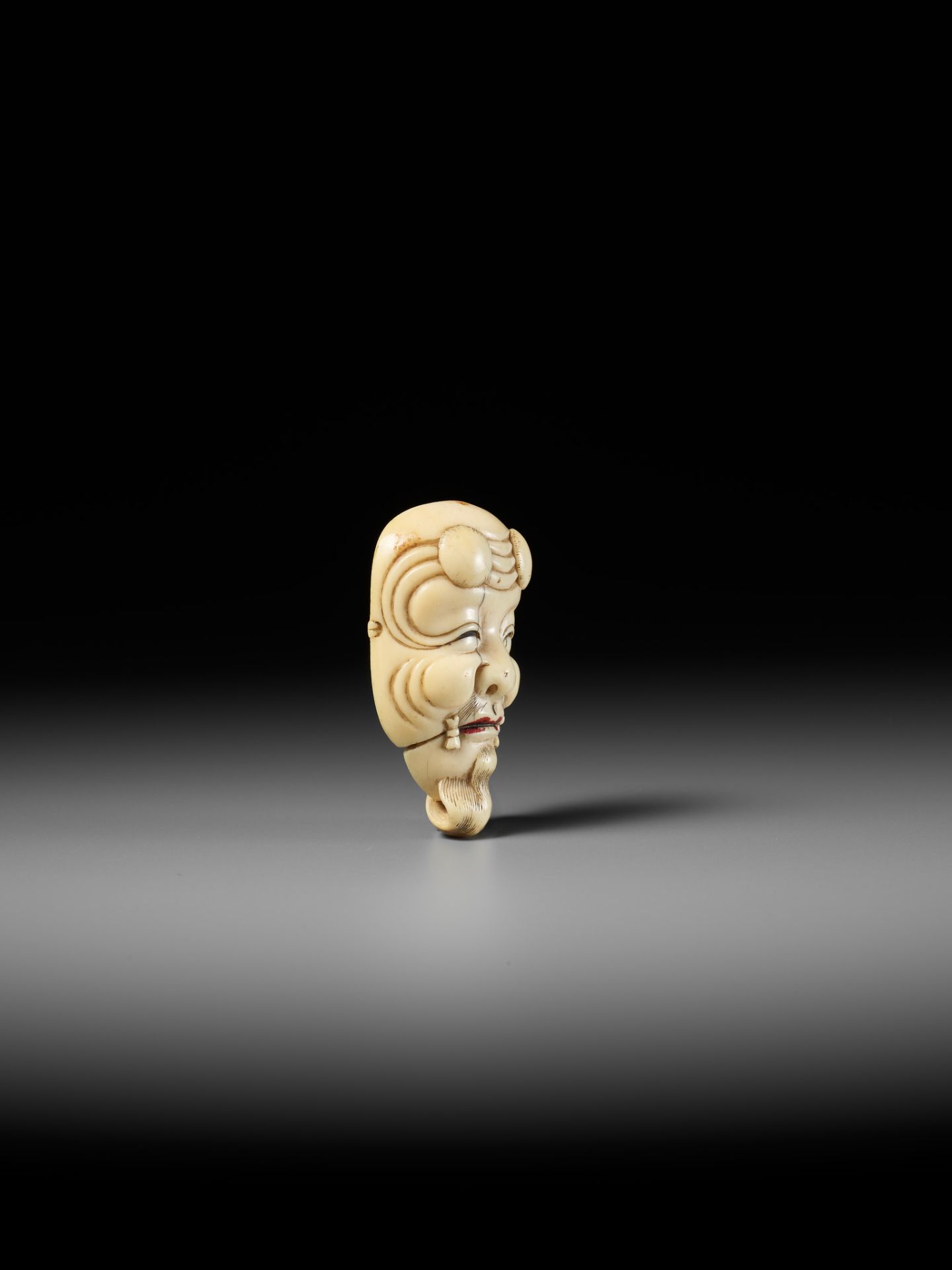 MEIKEISAI HOJITSU: A FINE IVORY MASK NETSUKE OF OKINA - Image 7 of 12