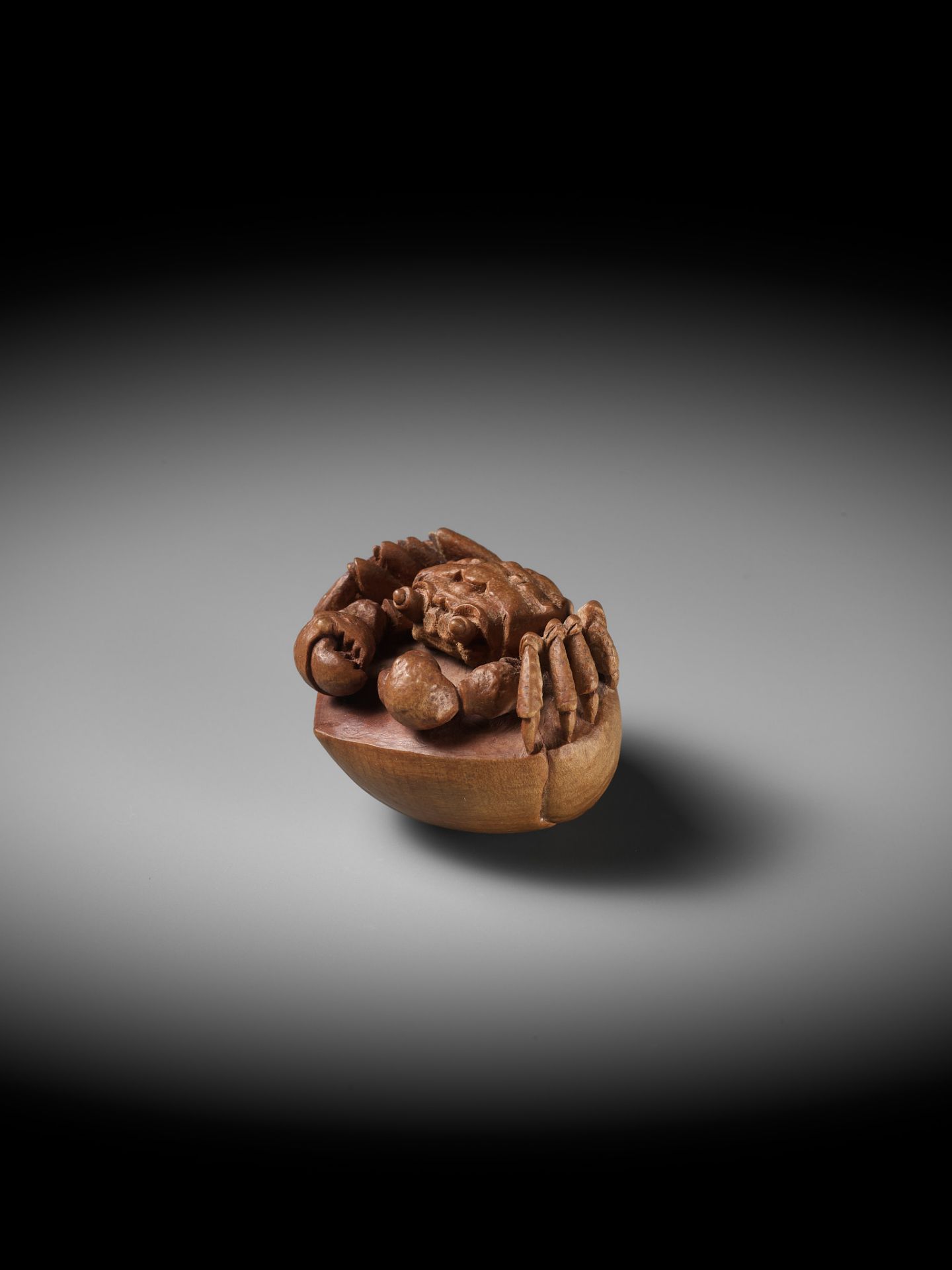 MORITA SOKO: A FINE NETSUKE OF A SAMURAI CRAB (HEIKEGANI) ON A CHESTNUT - Bild 11 aus 16