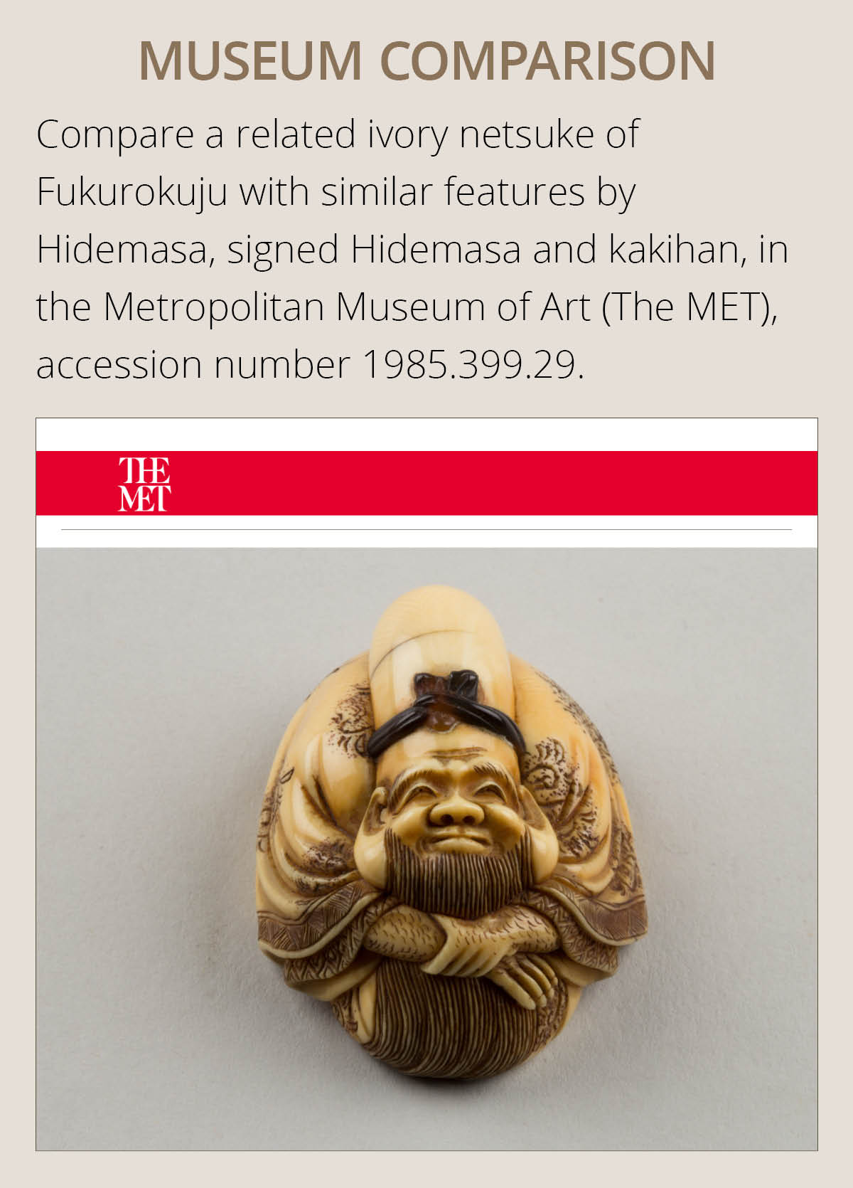 A FINE IVORY NETSUKE OF A JUROJIN DOLL, ATTRIBUTED TO HIDEMASA - Image 5 of 11