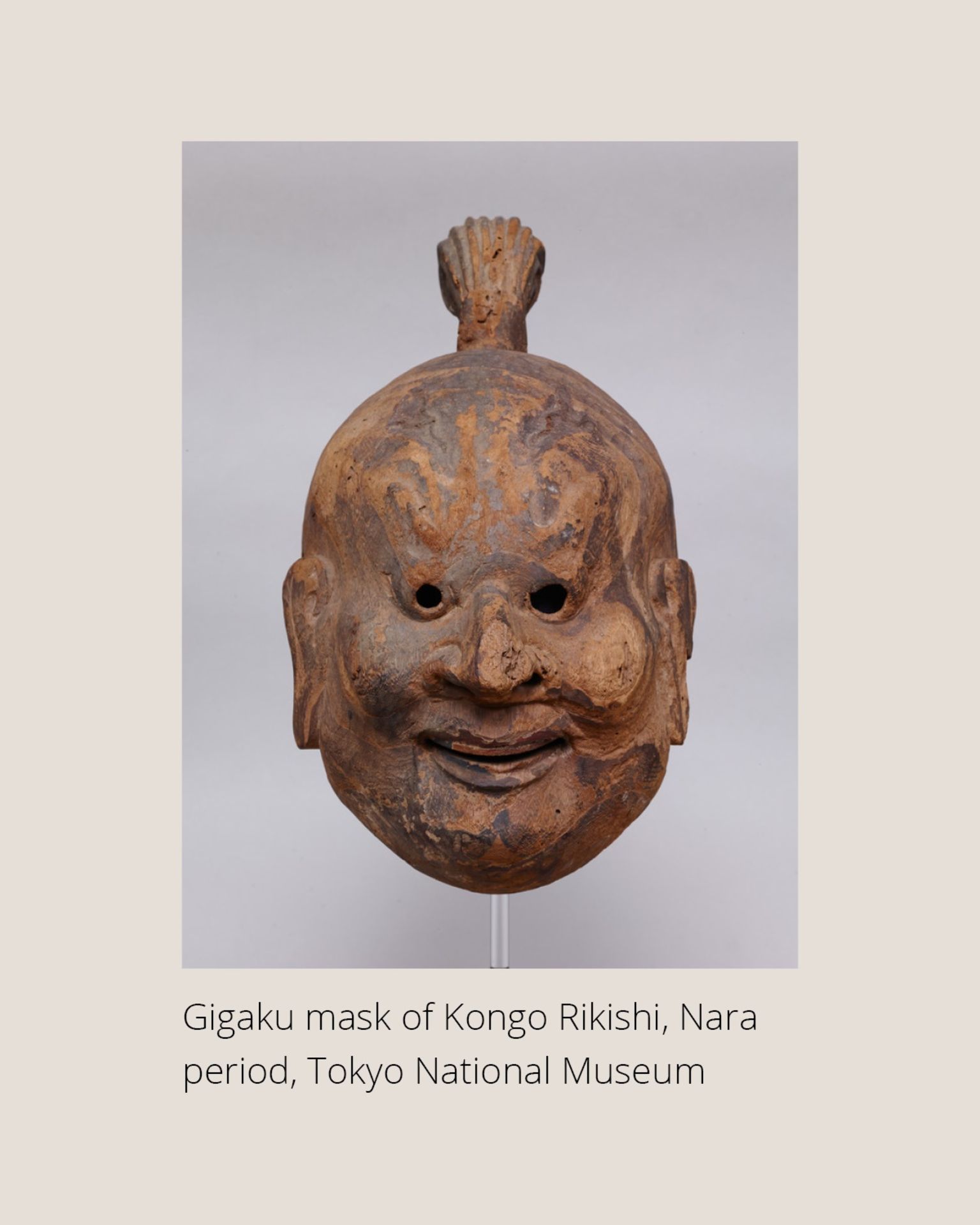 TESSAI: A LACQUERED WOOD GIGAKU MASK NETSUKE OF KONGO RIKISHI (NIO) - Image 5 of 15