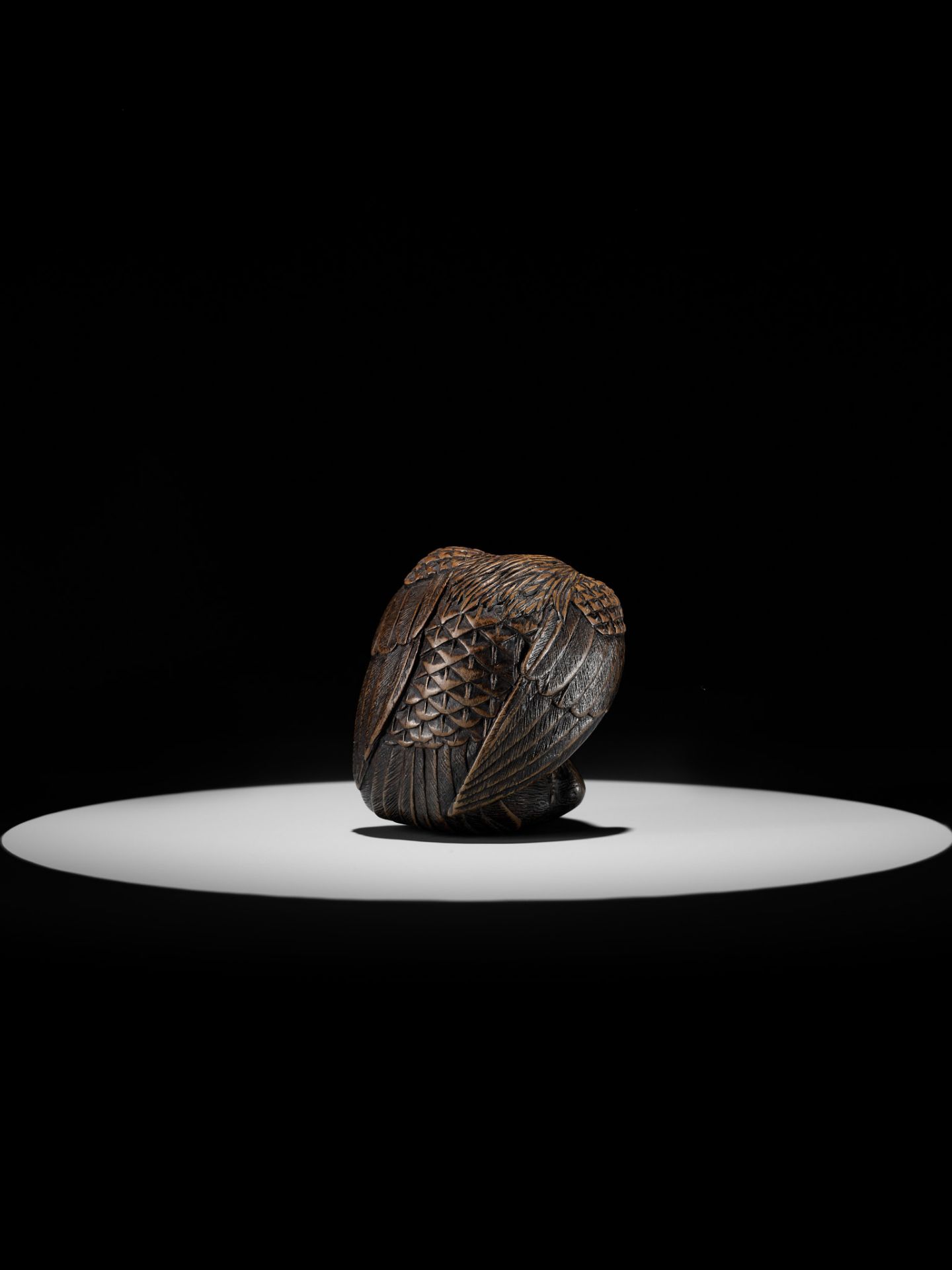 NOBUKAZU: A FINE WOOD NETSUKE OF AN EAGLE ATTACKING A MONKEY - Image 4 of 16