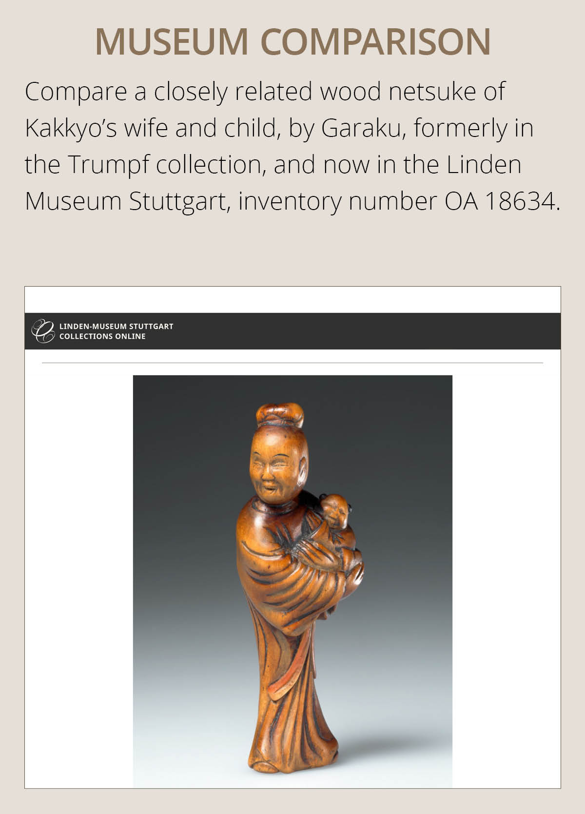 A WOOD NETSUKE OF KAKKYO'S WIFE AND CHILD - Image 6 of 12