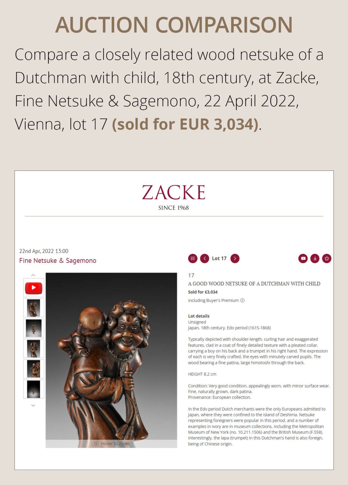 A GOOD WOOD NETSUKE OF A DUTCHMAN WITH CHILD - Image 5 of 11