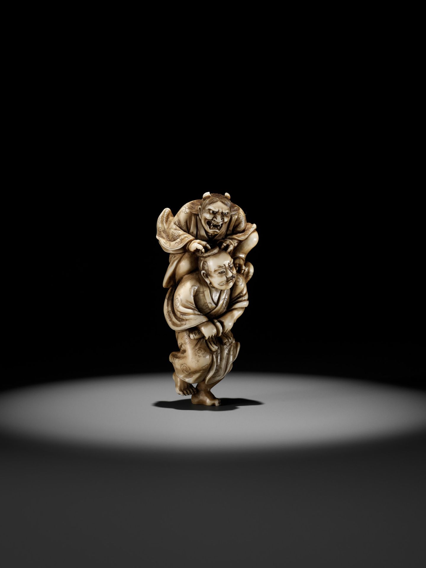 IKKOSAI: A POWERFUL IVORY NETSUKE OF OMORI HIKOSHICHI ENCOUNTERING THE DEMONESS - Bild 10 aus 14