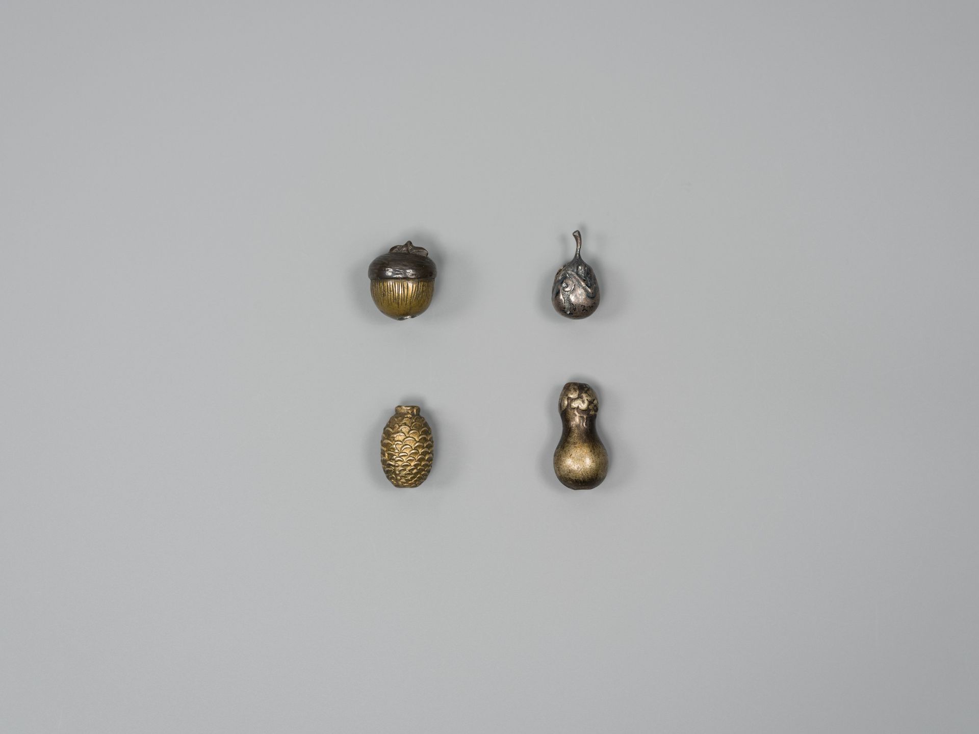 A RARE GROUP OF FOUR MIXED METAL OJIME - Image 2 of 3