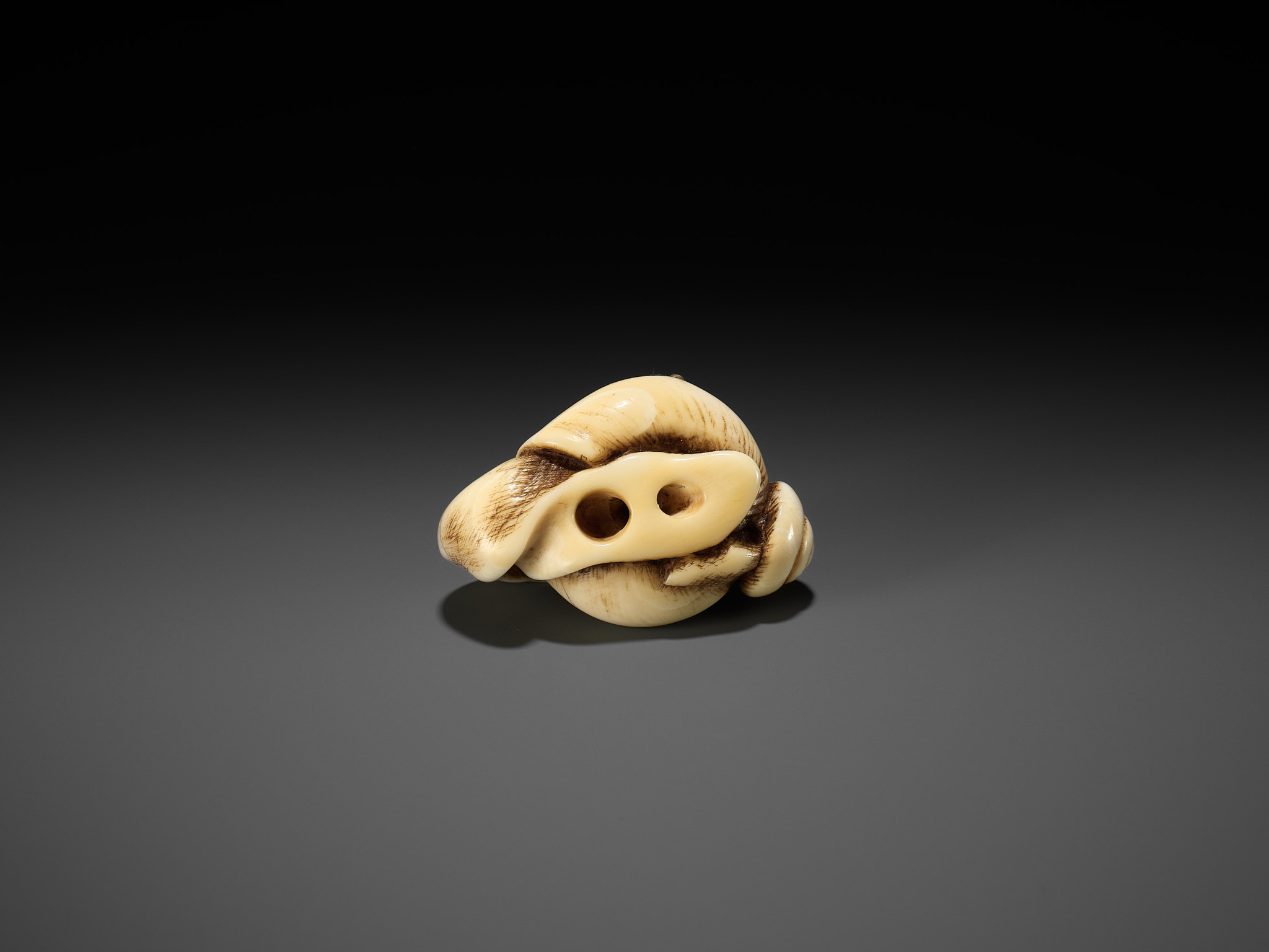 A FINE IVORY NETSUKE DEPICTING A PAIR OF SNAILS - Bild 10 aus 11