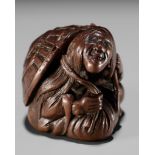 MASAHIRO: A WOOD NETSUKE OF SOTOBA KOMACHI