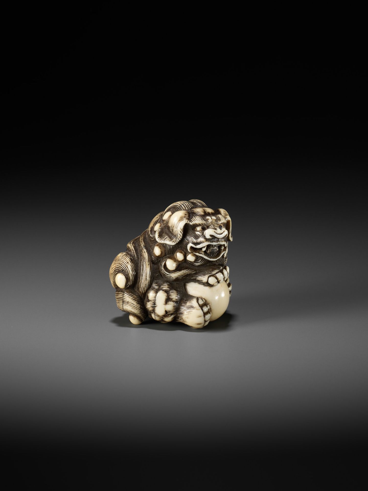 GYOKUZAN: AN IVORY NETSUKE OF A SHISHI - Bild 9 aus 13