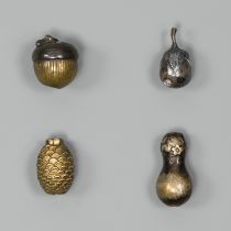 A RARE GROUP OF FOUR MIXED METAL OJIME