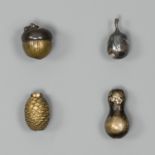 A RARE GROUP OF FOUR MIXED METAL OJIME