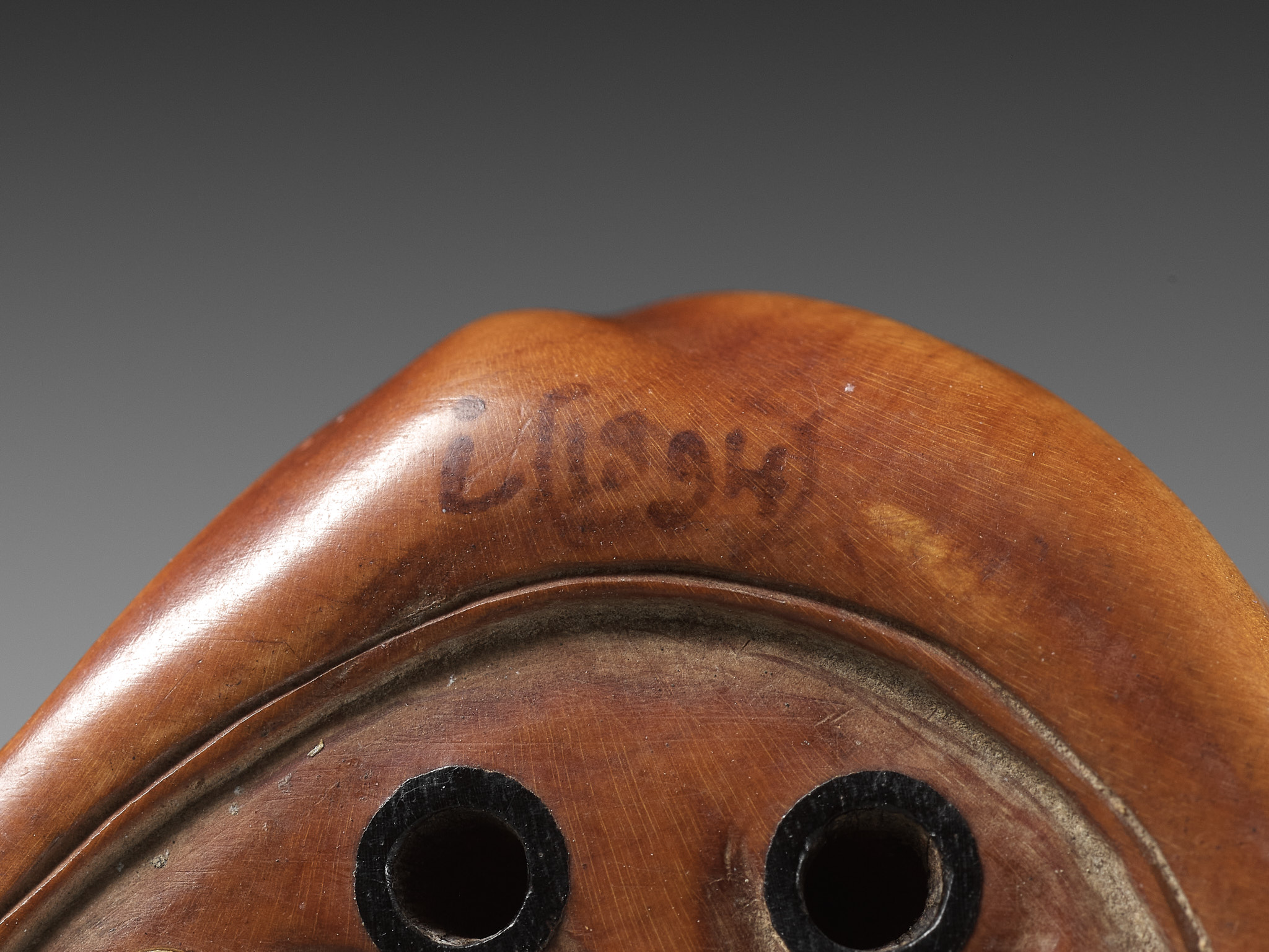 ANRAKU: A FINE AND HUMOROUS WOOD NETSUKE OF TANUKI DISGUISED AS A PRIEST - Image 14 of 14