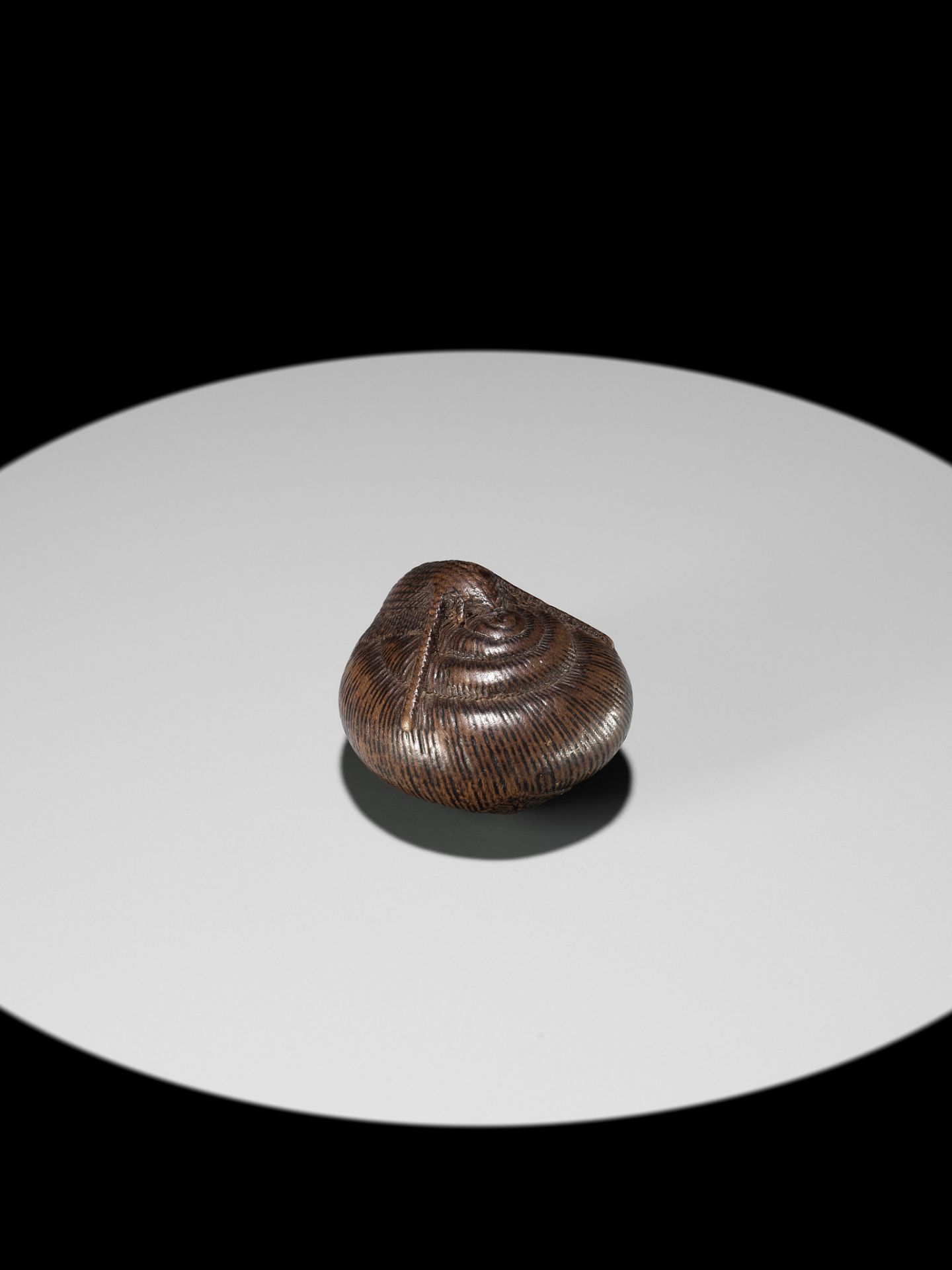 SARI: A FINE WOOD NETSUKE OF A SNAIL EMERGING FROM ITS SHELL - Bild 14 aus 17