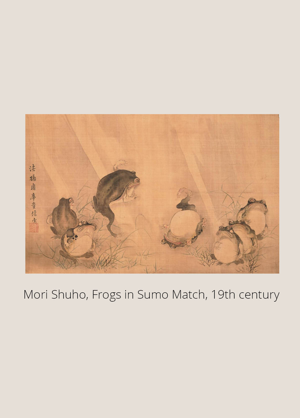 A RARE DARK WOOD NETSUKE OF A SUMO WRESTLING FROG - Image 6 of 13