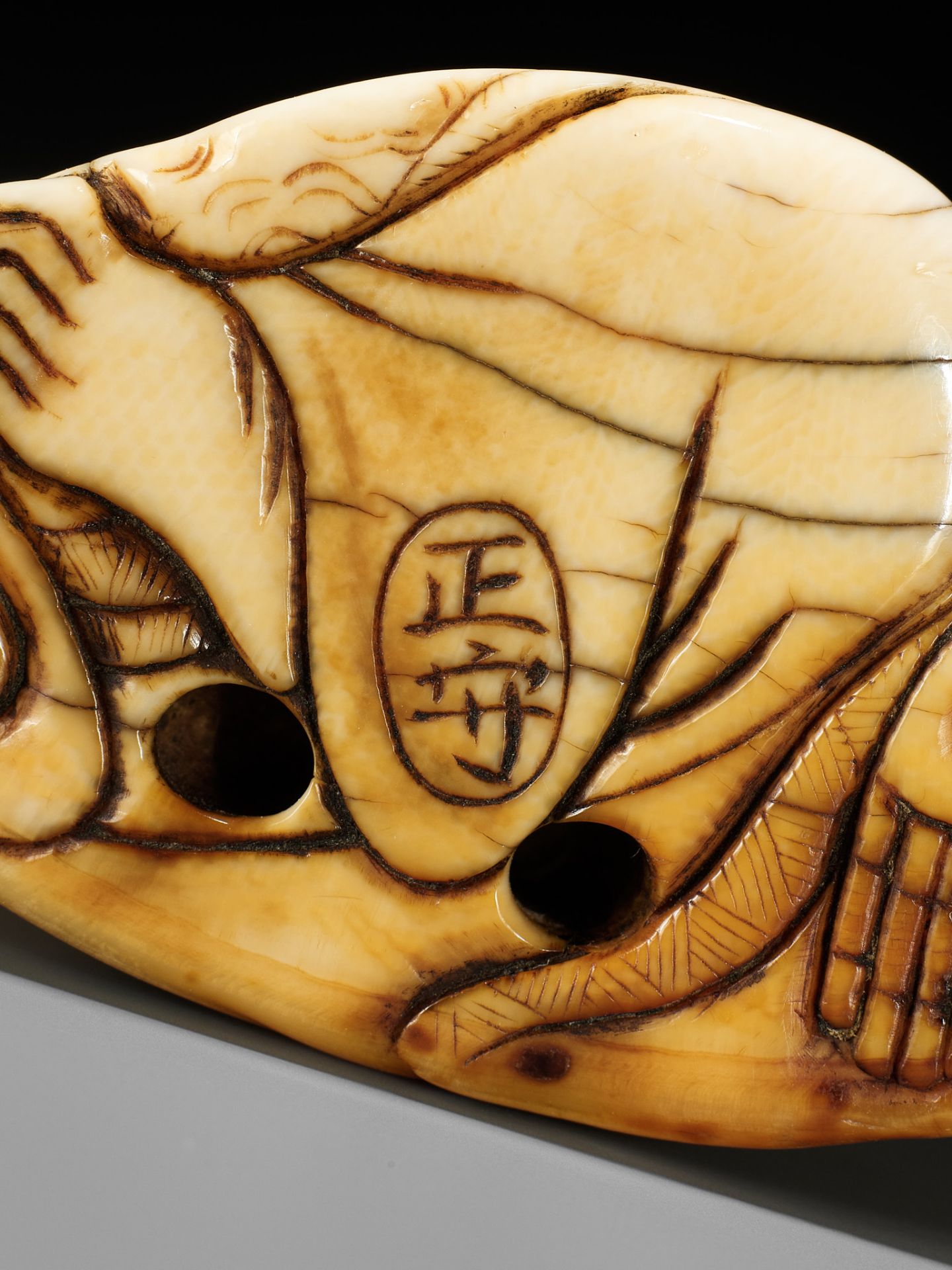 MASAMORI: A LARGE KYOTO SCHOOL IVORY NETSUKE OF GAMA SENNIN - Bild 11 aus 11